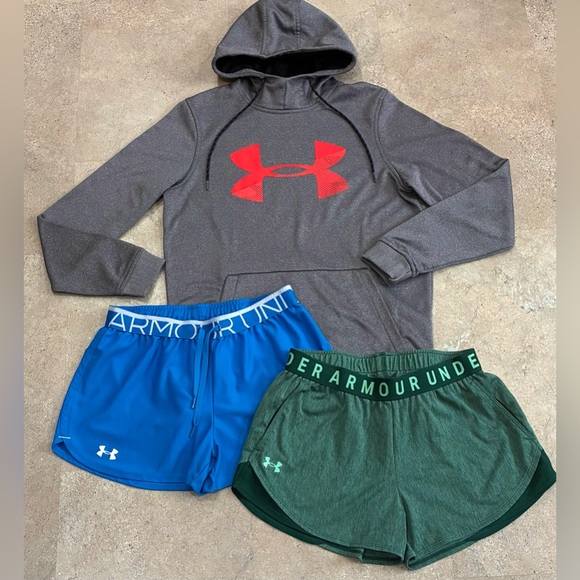 Under Armour Pants - Womens UNDER ARMOUR Athletic Shorts & Hoodie Sweatshirt, sz Small